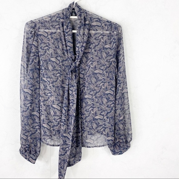 [F21] Paisley Tying Button Down Blouse
